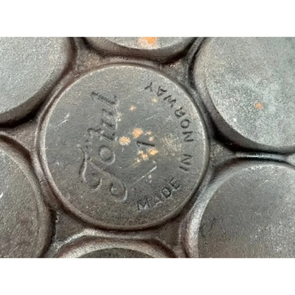 Vintage Jotul Cast Iron Aebleskiver Pancake Plette Pan Skillet Made in Norway